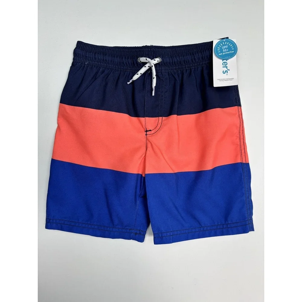 Carter's Swim Trunks Toddler Boy Shorts Blue Pink Black‎ 5T NWT- UPF50+